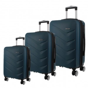 3-Piece Sets Pierre Cardin Hard Shell 3-Piece Luggage Set Travel Turquesa | QMFZ-35746