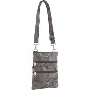 Anti-Theft Range Pierre Cardin Anti-Theft Cross Body Bag Travel Gris Camuflaje | POXQ-78253