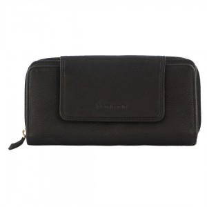 Bi-Fold Wallets Pierre Cardin Leather Bi-Fold Tab Wallet Mujer Negras | FVEU-53647