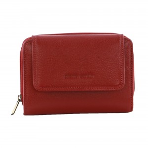 Bi-Fold Wallets Pierre Cardin Leather Compact Bi-Fold Tab Wallet Mujer Rojas | VFXA-89430