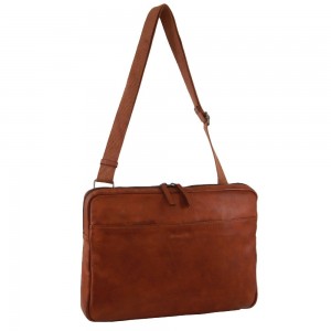 Bolsas Hombro Pierre Cardin Italian Leather Business Computer Bag Hombre Marrones | PRIK-28647