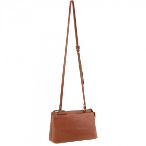 Bolsas Hombro Pierre Cardin Leather Crossbody Bag Mujer Marrones | XYMC-92803