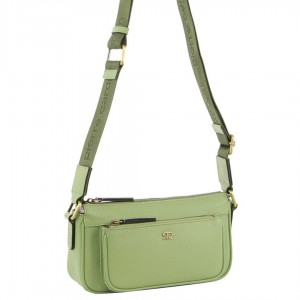 Bolsas Hombro Pierre Cardin Leather Cross-Body Bag Mujer Jade | SVOQ-02541