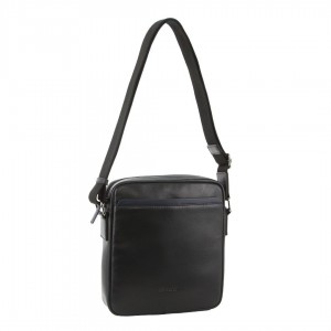 Bolsas Hombro Pierre Cardin Leather Cross-Body Bag Hombre Negras | QGYW-25347