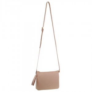 Bolsas Hombro Pierre Cardin Leather Crossbody Bag Mujer Beige | KYTB-69740