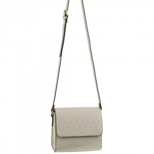 Bolsas Hombro Pierre Cardin Leather Diamond Embossed Cross-Body Bag Mujer Beige | ZYLK-48395