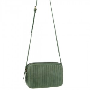 Bolsas Hombro Pierre Cardin Leather Double Zip Bag Mujer Verde | TOPC-39857