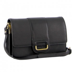 Bolsas Hombro Pierre Cardin Leather Flapover Cross-Body Clutch Mujer Negras | QBZV-90573