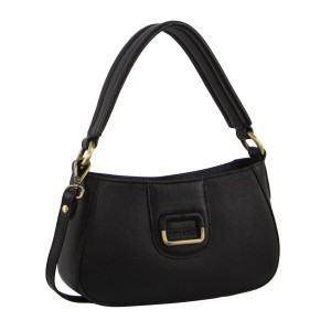 Bolsas Hombro Pierre Cardin Leather Flap Over Bag Mujer Negras | YPJK-93427