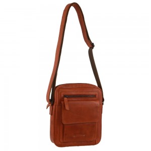 Bolsas Hombro Pierre Cardin Leather Multi-Compartment Cross-Body Bag Hombre Marrones | OZKG-53816