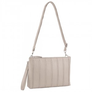 Bolsas Hombro Pierre Cardin Leather Stitch-design Cross-Body Bag Mujer Beige | CEBS-53048