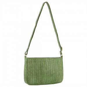 Bolsas Hombro Pierre Cardin Leather Stitch-design Cross-Body Bag Mujer Verde | ADBT-82173