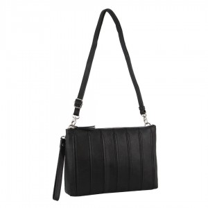 Bolsas Hombro Pierre Cardin Leather Stitch-design Cross-Body Bag Mujer Negras | VCEZ-08521