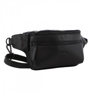 Bolsas Hombro Pierre Cardin Pirre Cardin Leather 3-Way Sling Bag Hombre Negras | FOSM-18034