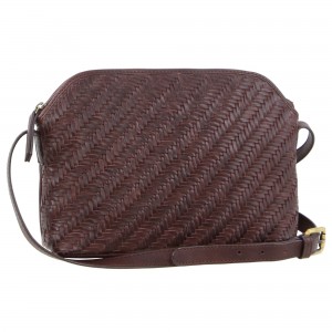 Bolsas Hombro Pierre Cardin Woven Embossed Leather Cross-Body Bag Mujer Burdeos | QXTY-10236