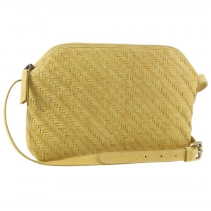 Bolsas Hombro Pierre Cardin Woven Embossed Leather Cross-Body Bag Mujer Amarillo | LOKB-16725