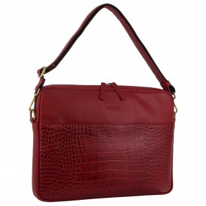 Business Computer Bags Pierre Cardin Croc-Embossed Leather Business Computer Bag Hombre Rojas | YLGA-15403