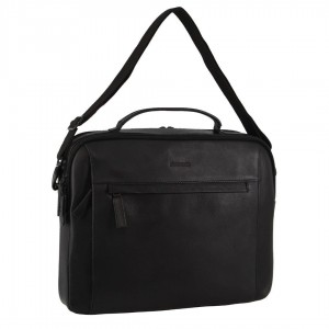 Business Computer Bags Pierre Cardin Italian Leather Computer Bag Hombre Negras | OPNA-94612