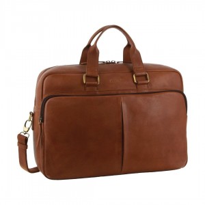 Business Computer Bags Pierre Cardin Rustic Business Computer Bag Hombre Marrones | QBAM-04329