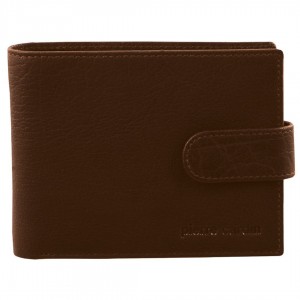 Carteras De Tres Pliegues Pierre Cardin Rustic Leather Wallet Hombre Marrones | QNEY-28459