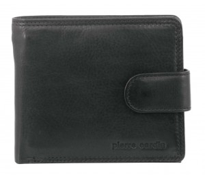 Carteras De Tres Pliegues Pierre Cardin Rustic Leather Wallet Hombre Negras | JKIH-29650