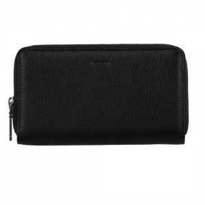 Carteras Grandes Pierre Cardin Italian Leather Double Zip Wallet Mujer Negras | DQUK-06142