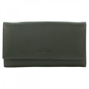 Carteras Grandes Pierre Cardin Rustic Leather Wallet Mujer GrapeLeaf | OGMX-71084