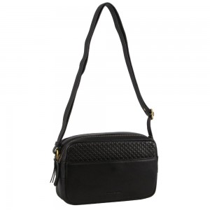 Clutch Pierre Cardin Leather Diamond Pattern Embossed Crossbody Bag Mujer Negras | ITZO-86945