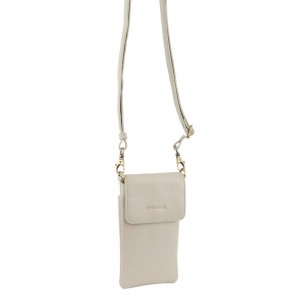 Clutch Pierre Cardin Leather Phone Cross-Body Bag Mujer Beige | VMOE-60814