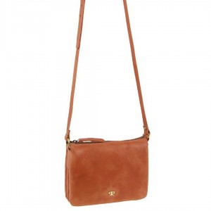 Clutch Pierre Cardin Leather Sleek Crossbody Bag Mujer Albaricoque | FBNO-69287