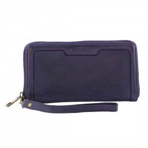 Cremallera De Carteras Pierre Cardin Leather Zip around wallet w Wristlet Mujer Moradas | HDVR-35742