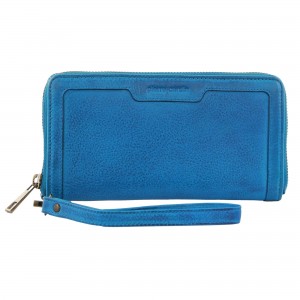 Cremallera De Carteras Pierre Cardin Leather Zip around wallet w Wristlet Mujer Turquesa Claro | YDBN-46023