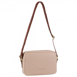 Handbags Pierre Cardin Leather Classic Square Crossbody Bag Mujer Beige | YMXQ-21450