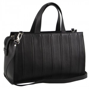 Handbags Pierre Cardin Leather Stitch-design Tote Bag Mujer Negras | BPKD-15608