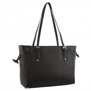 Handbags Pierre Cardin Leather Tote Bag Mujer Negras | URIC-48752