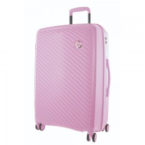 Hard Shell Cases Pierre Cardin 65cm Medium Hard-Shell Suitcase Travel Rosas | OTJC-32165