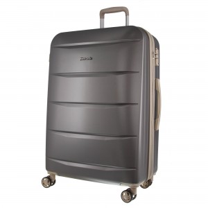 Hard Shell Cases Pierre Cardin 70cm Medium Hard-Shell Suitcase Travel Gris Oscuro | YOSQ-74598