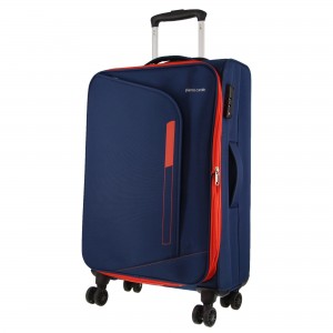 Large Cases Pierre Cardin 76cm LARGE Soft Shell Suitcase Travel Azul Marino | EYNR-37190