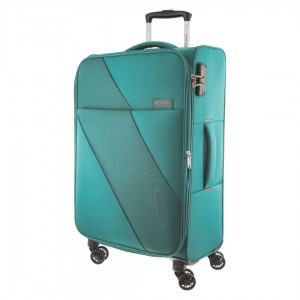 Large Cases Pierre Cardin 78cm LARGE Soft Shell Suitcase Travel Turquesa | BZYG-85934