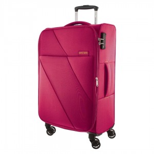 Large Cases Pierre Cardin 78cm LARGE Soft Shell Suitcase Travel Rosas | BZDL-73051