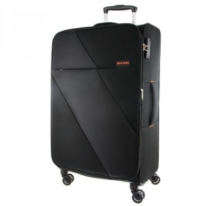 Large Cases Pierre Cardin 78cm LARGE Soft Shell Suitcase Travel Negras | VWCT-84690