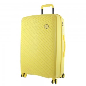 Maletas Pierre Cardin 65cm Medium Hard-Shell Suitcase Travel Amarillo | HFZX-57490