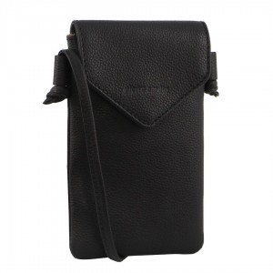 Mobile Phone Wallets Pierre Cardin Leather Phone Bag Mujer Negras | IODW-09745