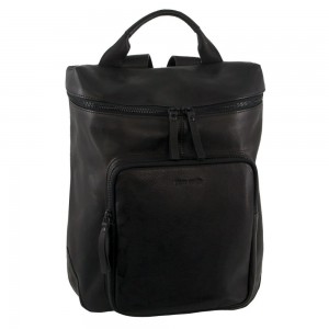 Mochilas Pierre Cardin Leather Backpack Mujer Negras | OAHT-67142