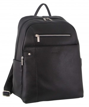 Mochilas Pierre Cardin Leather Laptop Business Backpack Hombre Negras | QVFE-84205