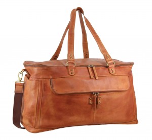 Overnight Bags Pierre Cardin Burnished Leather Multi-Compartment Overnight Bag Hombre Marrones | WXHC-04369