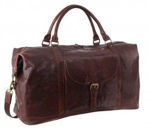 Overnight Bags Pierre Cardin Rustic Leather Business Overnight Bag Travel Chocolate | DYQH-14720