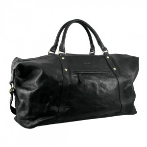 Overnight Bags Pierre Cardin Rustic Leather Business Overnight Bag Hombre Negras | PUTW-51698