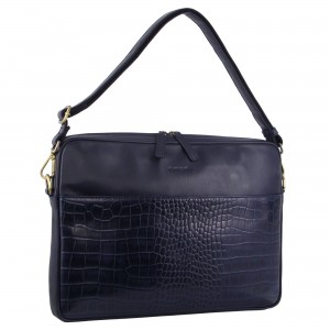 Portátil Pierre Cardin Croc-Embossed Leather Business Computer Bag Travel Azul Marino | INHP-87930