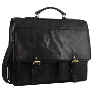 Portátil Pierre Cardin Leather Business Computer Bag Travel Negras | SOBR-08239